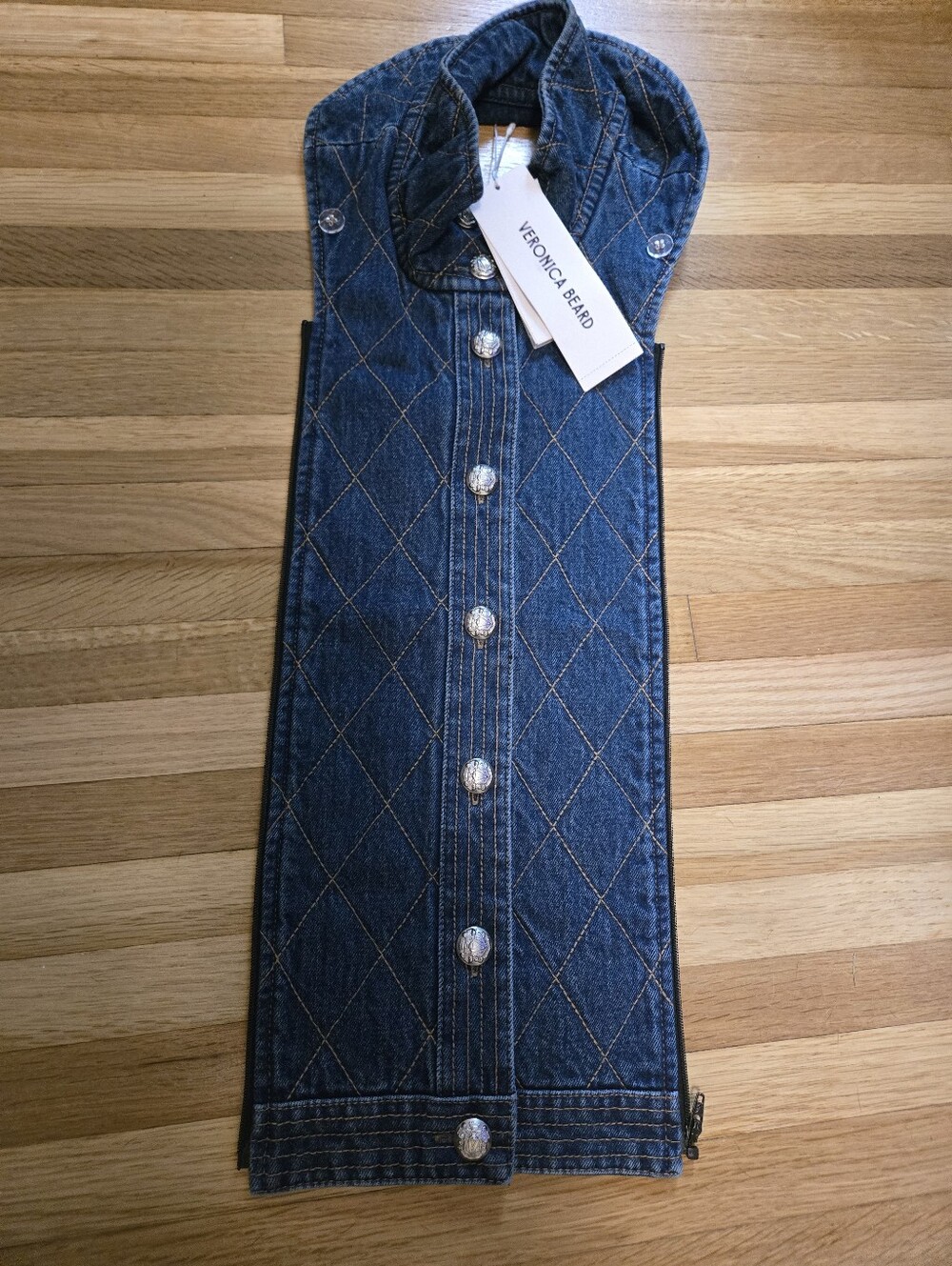 NWT Veronica Beard Quilted Denim Dicky Insert